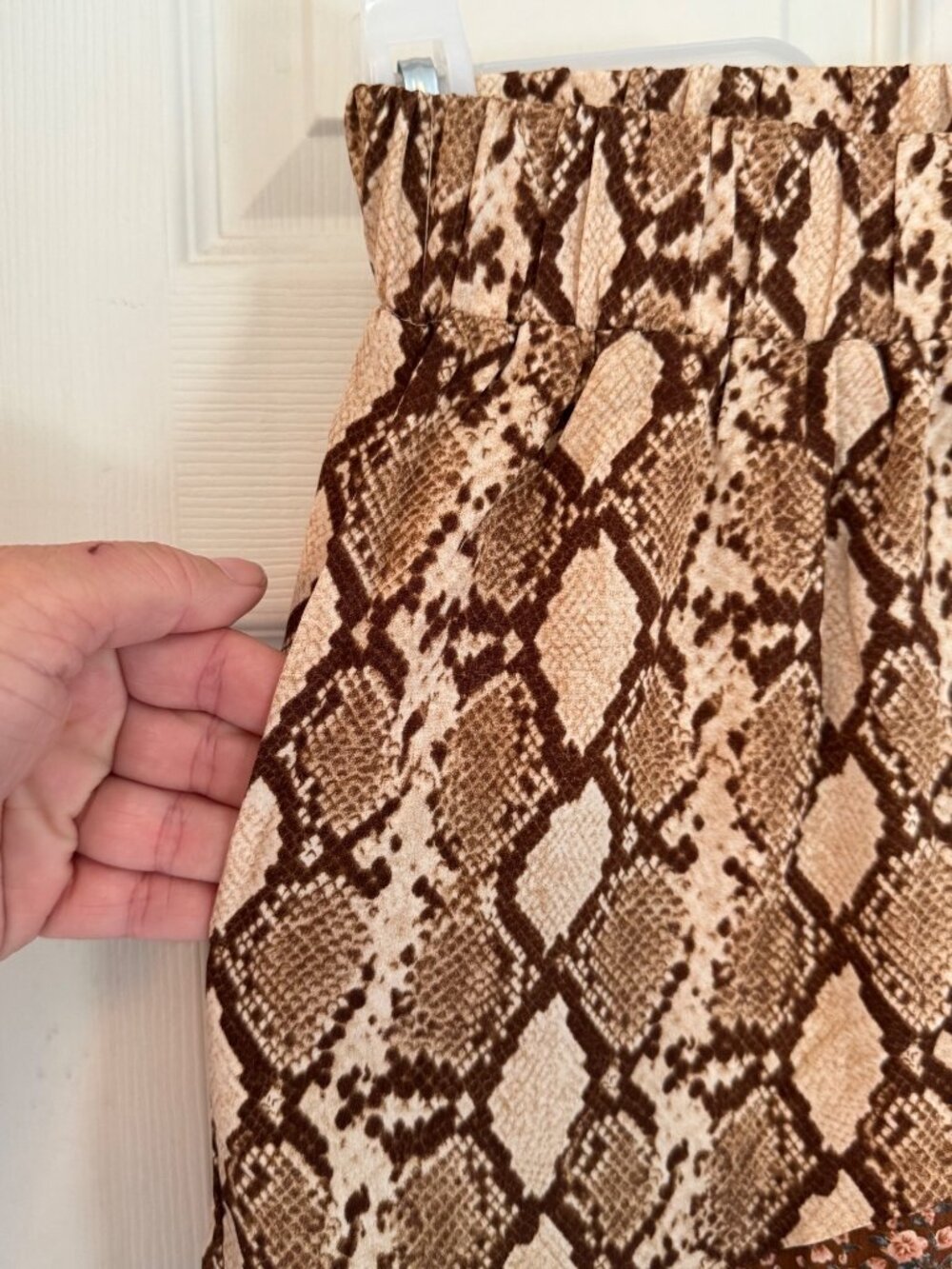 Oddi Patchwork Wide Leg Pants Snakeskin Floral Leopard Prints Pull On Stretchy W - Picture 9 of 11